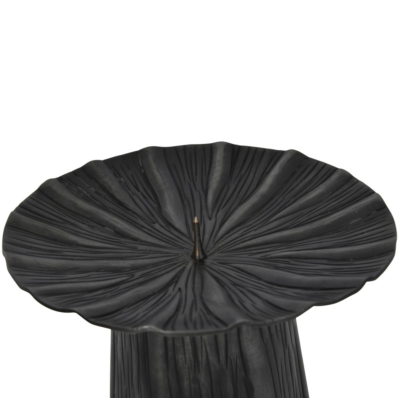 Pelham Matte Black Textured Pillar Candle Holder Small